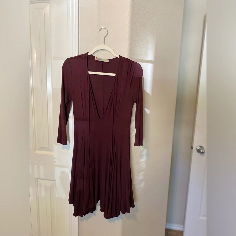 Free People Beach | Burgundy Picnic Mini Dress XS B10